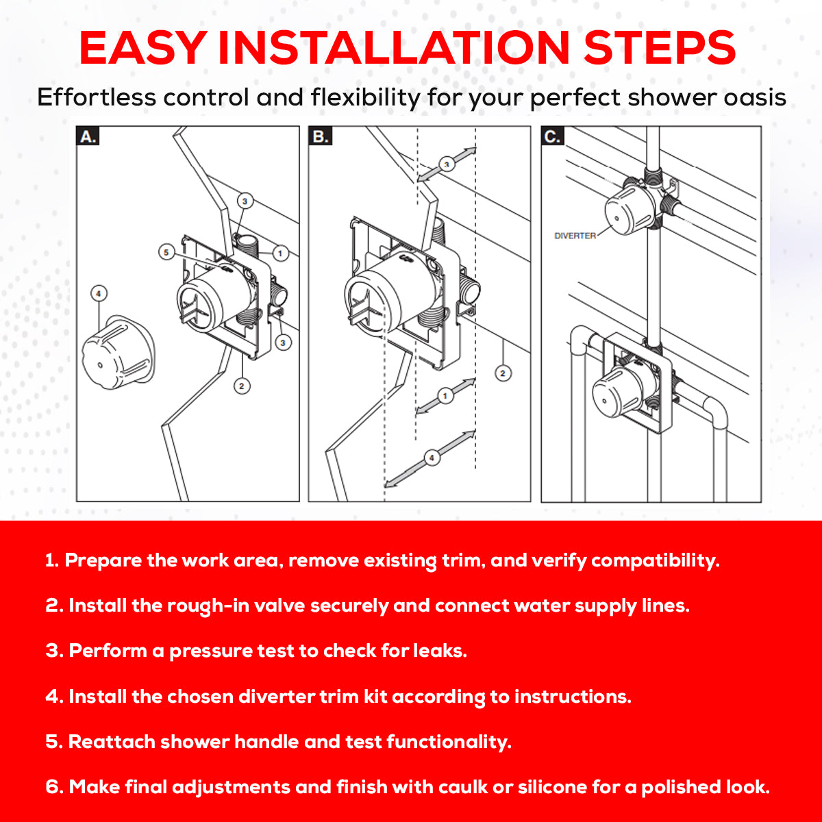 R10000-UNWSHF MultiChoice Universal Shower Valve with Screwdriver Stops, Compatible with Delta Trim Kits - $29.00  Each- 12 Units/Case