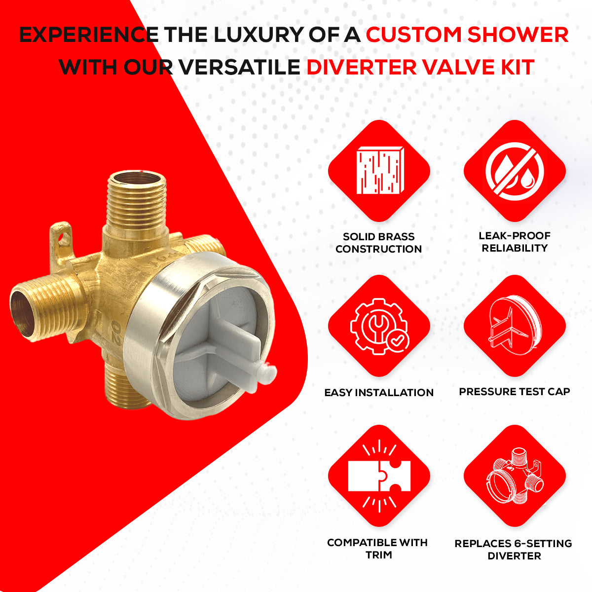 R11000 Shower Diverter Rough-In Valve Body Compatible with Delta Trims - $27.20 Each- 24 Case Pack