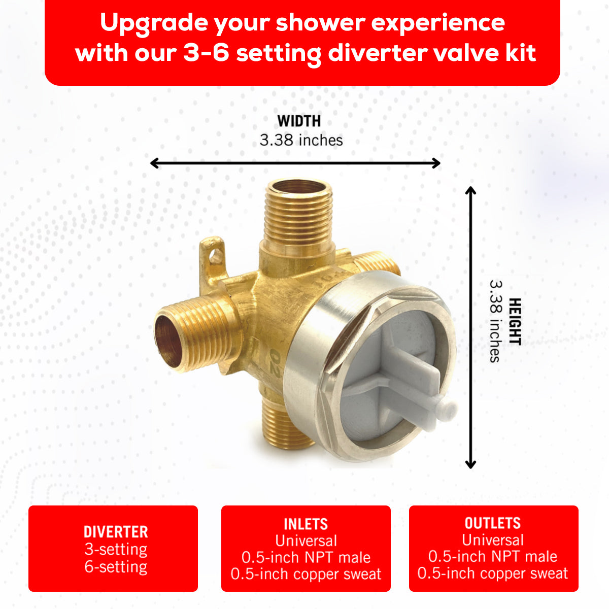R11000 Shower Diverter Rough-In Valve Body Compatible with Delta Trims - $27.20 Each- 24 Case Pack