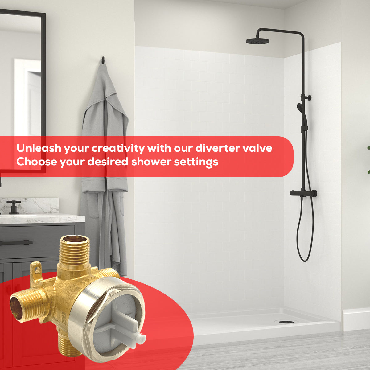 R11000 Shower Diverter Rough-In Valve Body Compatible with Delta Trims - $27.20 Each- 24 Case Pack
